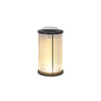 Lampe cylindrique en verre clair à grain vertical pour poteau
