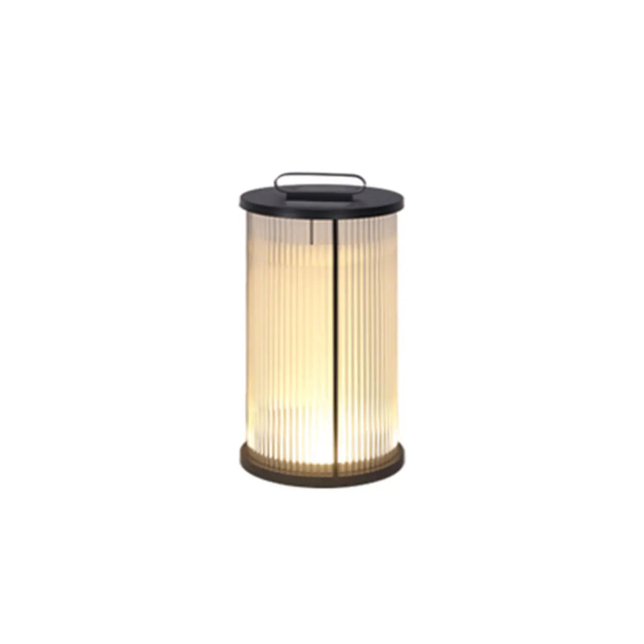 Lampe cylindrique en verre clair à grain vertical pour poteau