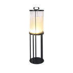 Lampe cylindrique en verre clair à grain vertical pour poteau