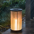 Lampe cylindrique en verre clair à grain vertical pour poteau