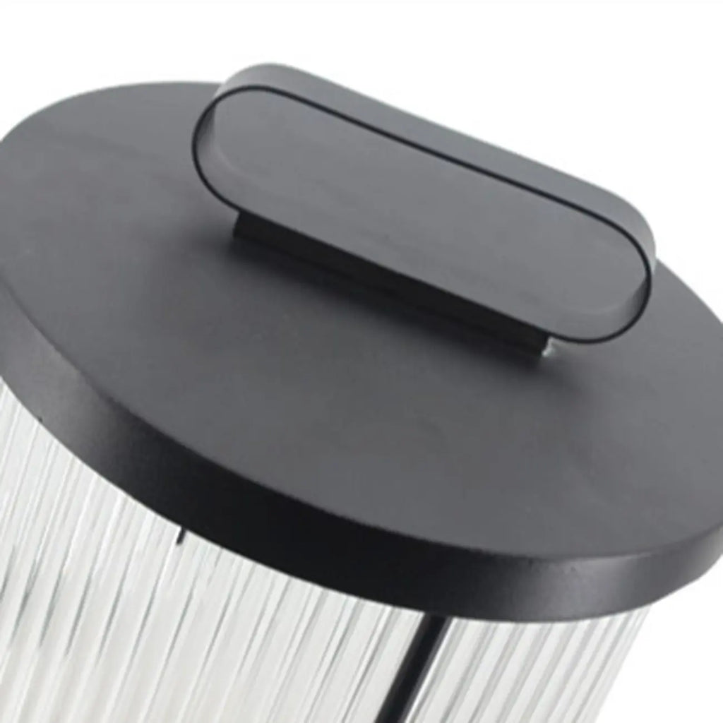 Lampe cylindrique en verre clair à grain vertical pour poteau