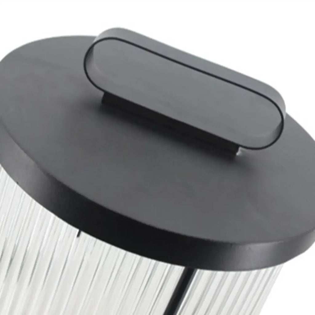 Lampe cylindrique en verre clair à grain vertical pour poteau