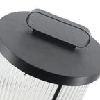 Lampe cylindrique en verre clair à grain vertical pour poteau