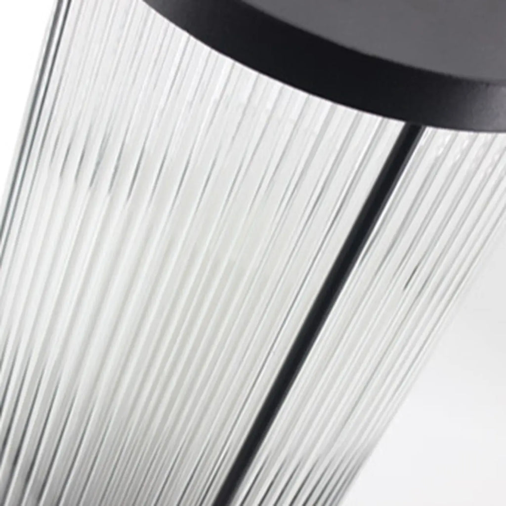 Lampe cylindrique en verre clair à grain vertical pour poteau