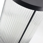 Lampe cylindrique en verre clair à grain vertical pour poteau