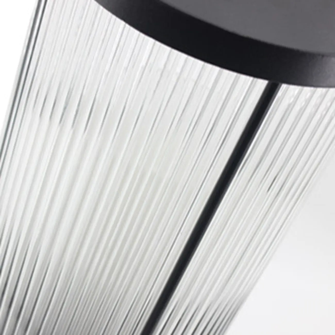 Lampe cylindrique en verre clair à grain vertical pour poteau
