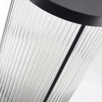 Lampe cylindrique en verre clair à grain vertical pour poteau