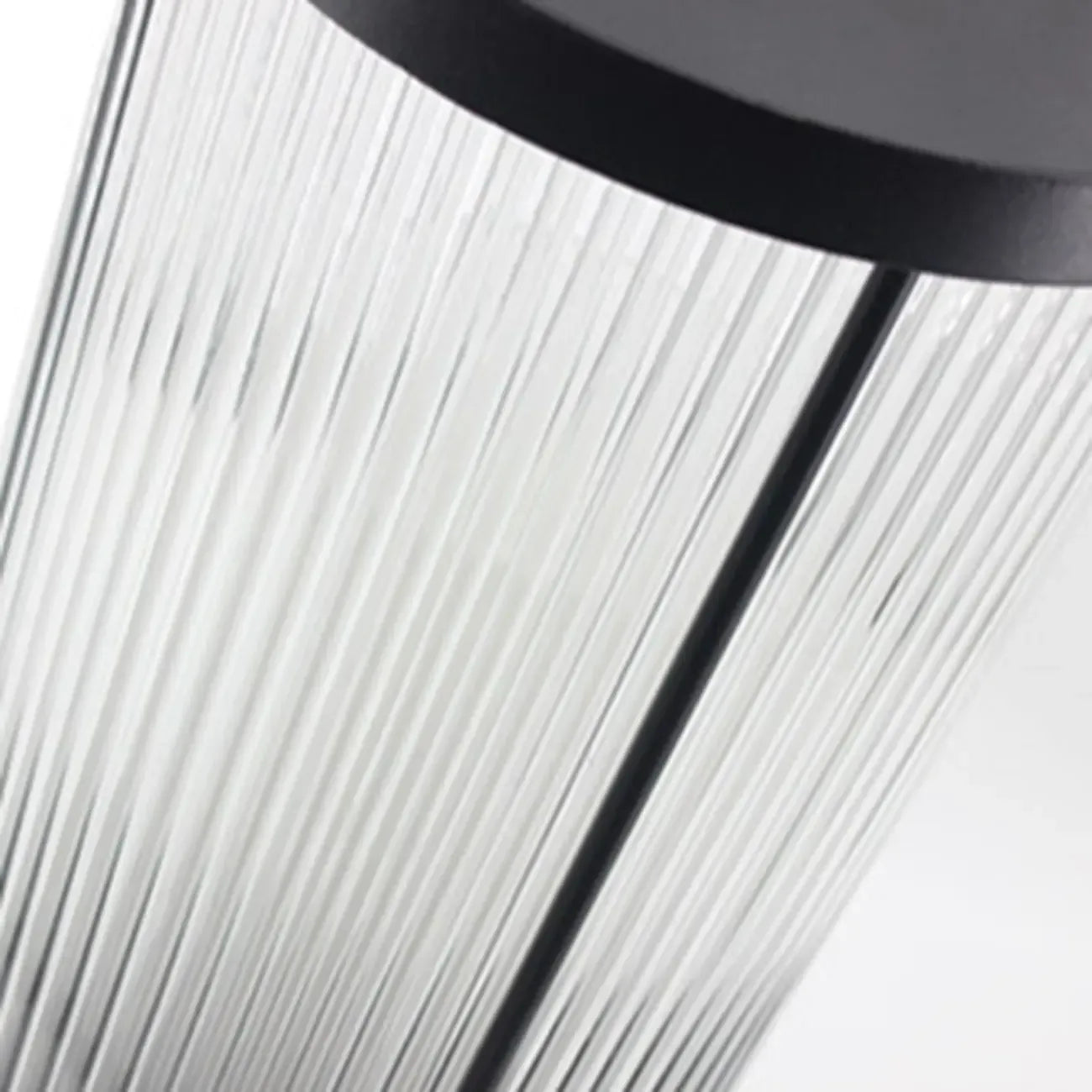Lampe cylindrique en verre clair à grain vertical pour poteau