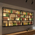 Casier à vin mural moderne en métal noir à grille
