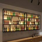 Casier à vin mural moderne en métal noir à grille