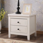 Comodino Grigio Antico a 2 Cassetti in Legno
