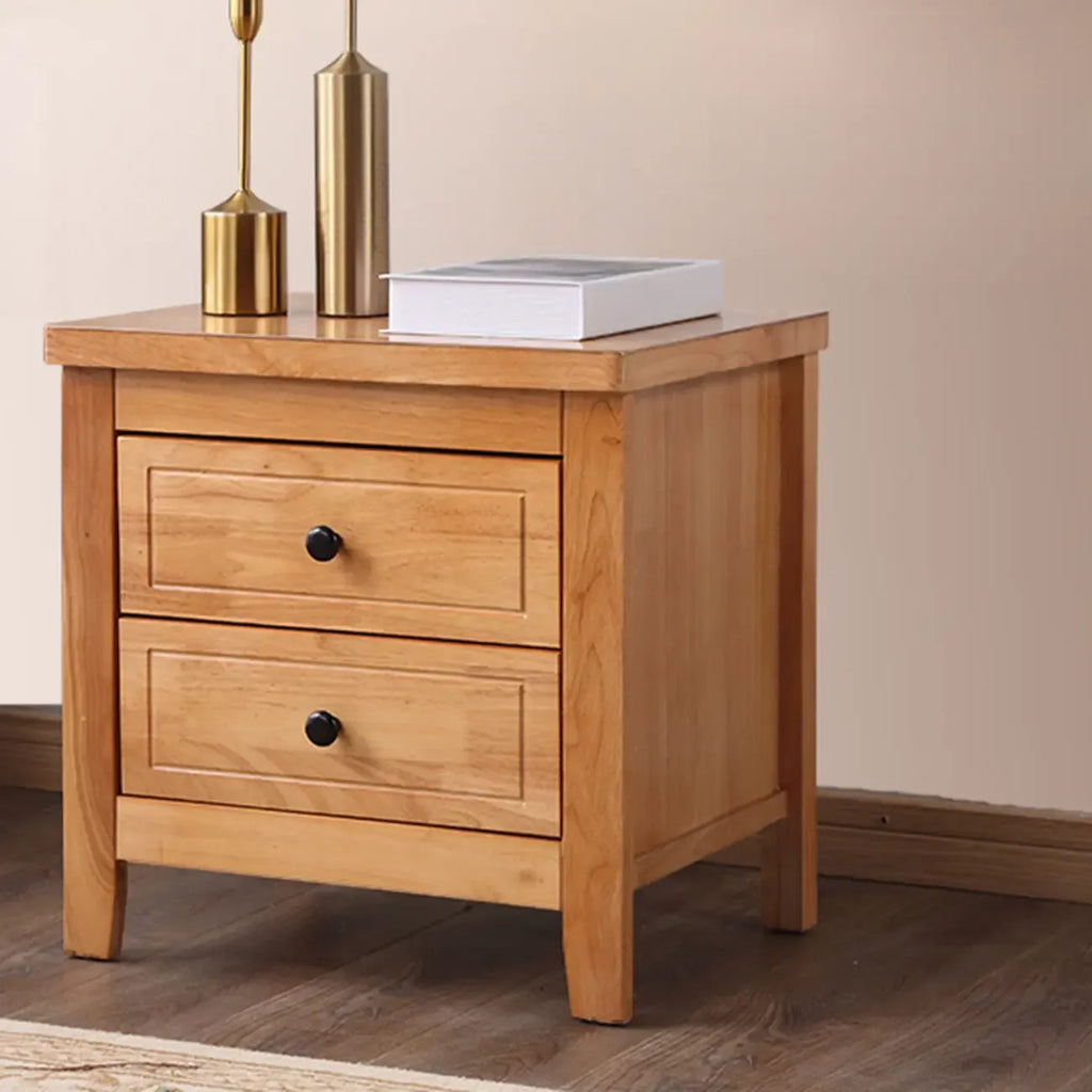 Comodino Grigio Antico a 2 Cassetti in Legno