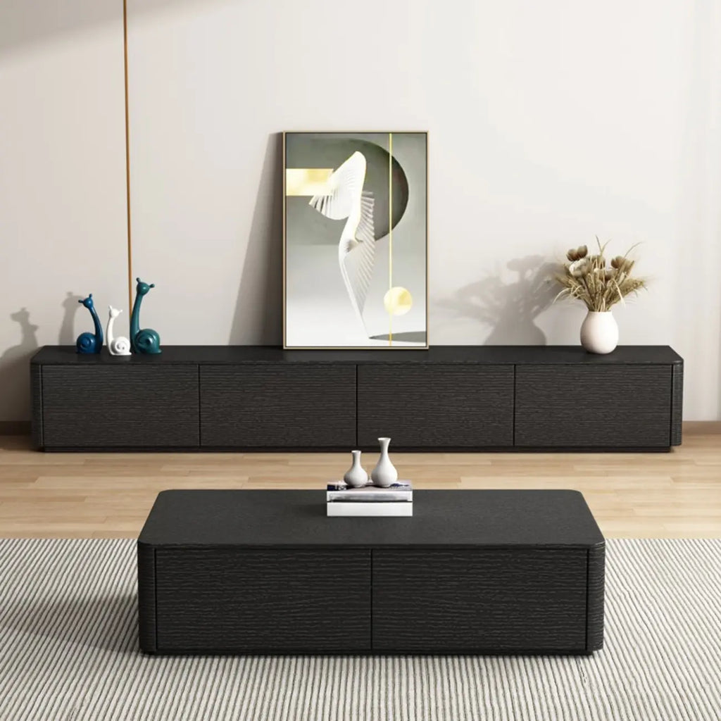 Mobile TV 79 Black Wood con cassetto e gestione cavi a lunga durata