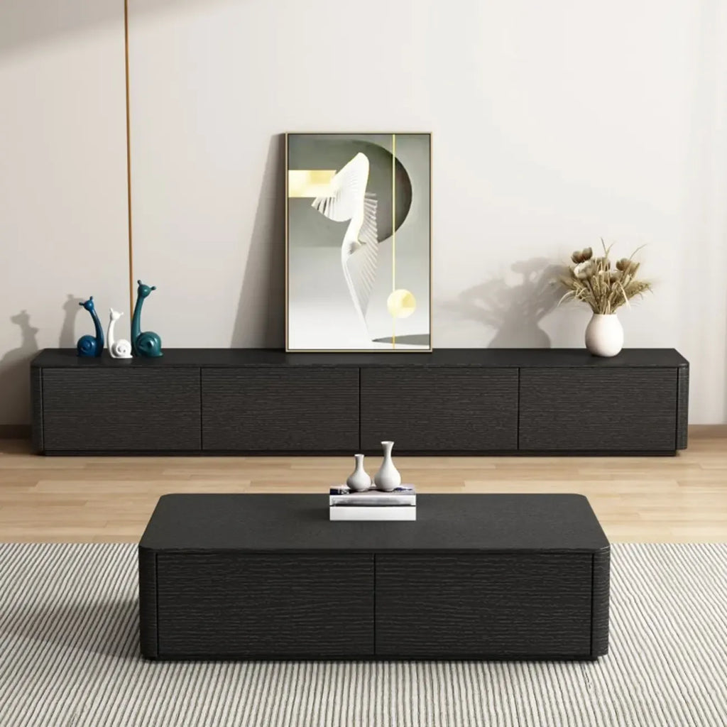 Mobile TV 79 Black Wood con cassetto e gestione cavi a lunga durata