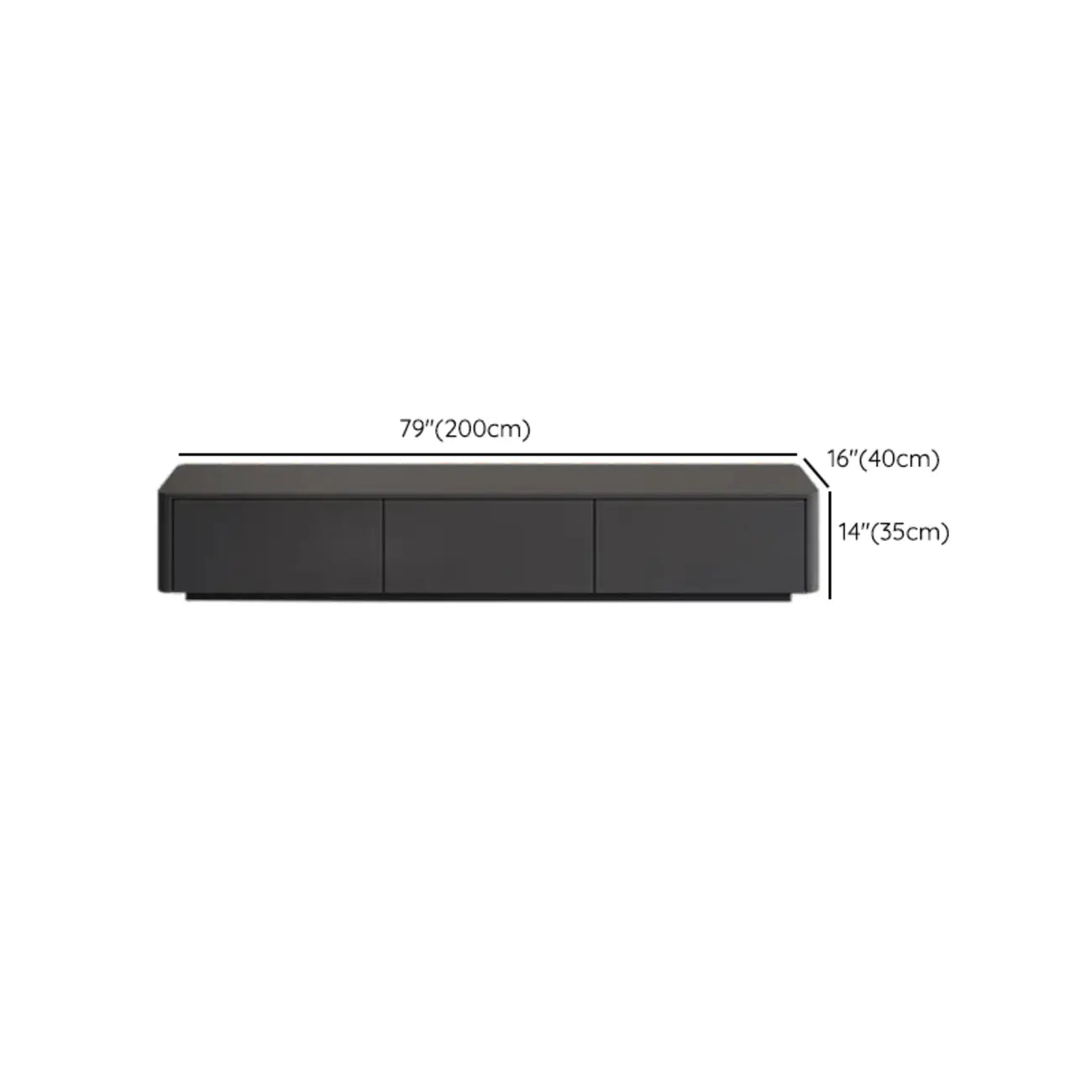 Mobile TV 79 Black Wood con cassetto e gestione cavi a lunga durata
