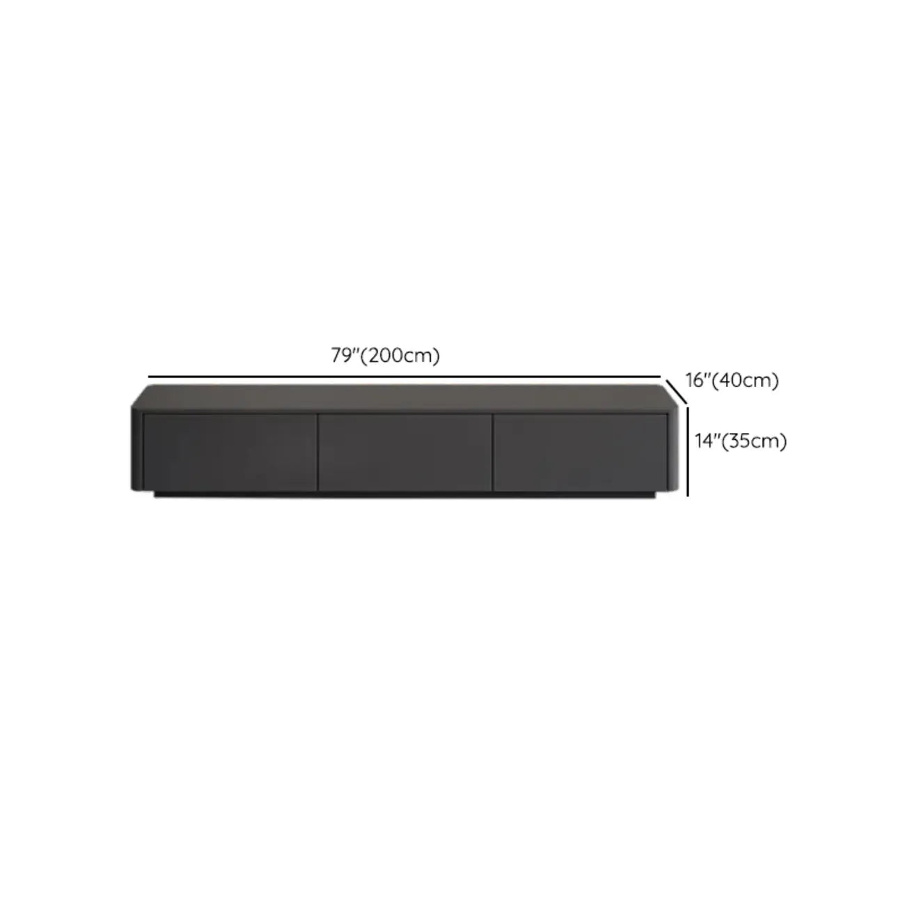 Mobile TV 79 Black Wood con cassetto e gestione cavi a lunga durata