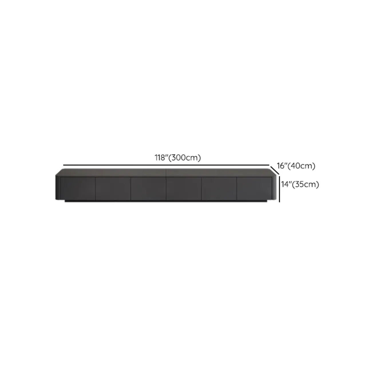 Mobile TV 79 Black Wood con cassetto e gestione cavi a lunga durata