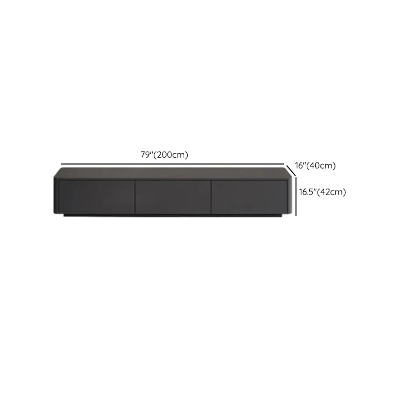 Mobile TV 79 Black Wood con cassetto e gestione cavi a lunga durata