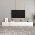 71 Mobile TV rettangolare in legno bianco con contenitore per soggiorno