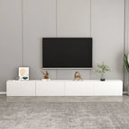 71 Mobile TV rettangolare in legno bianco con contenitore per soggiorno