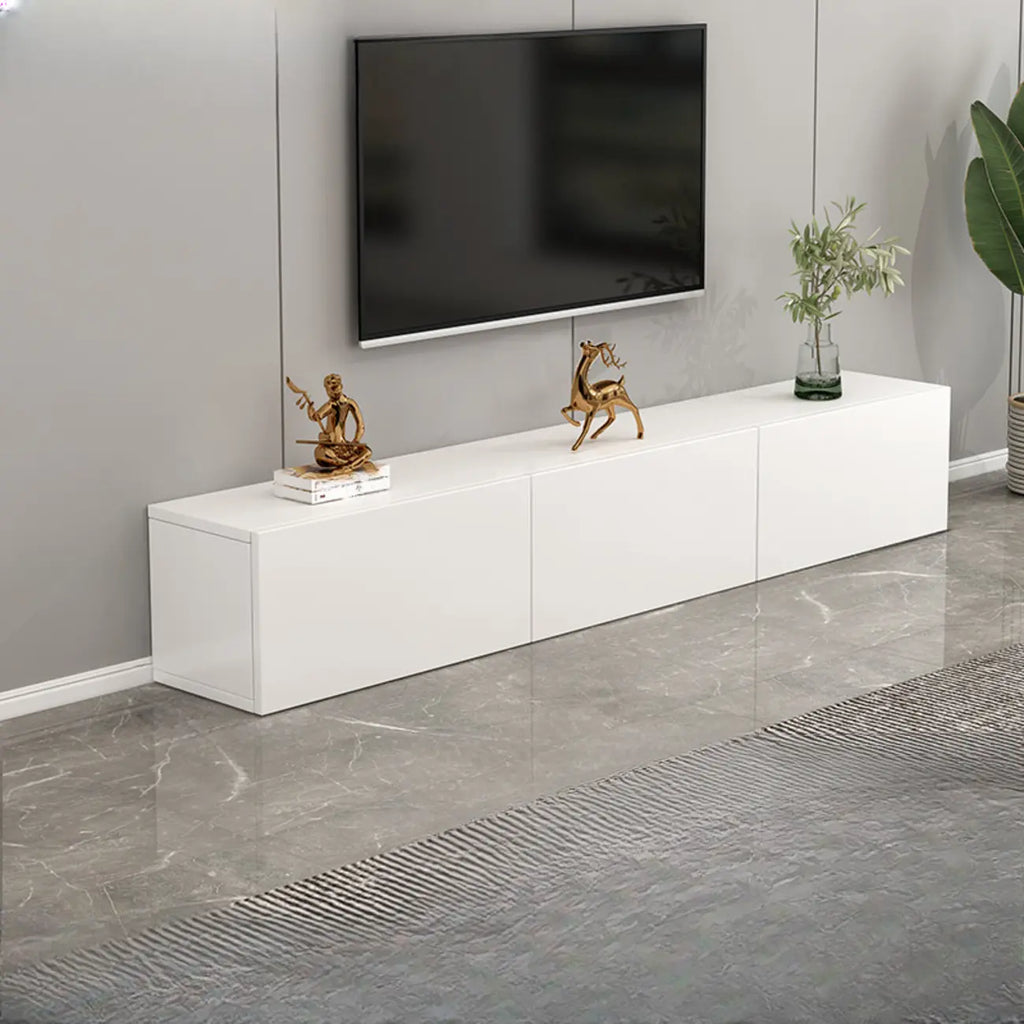 71 Mobile TV rettangolare in legno bianco con contenitore per soggiorno
