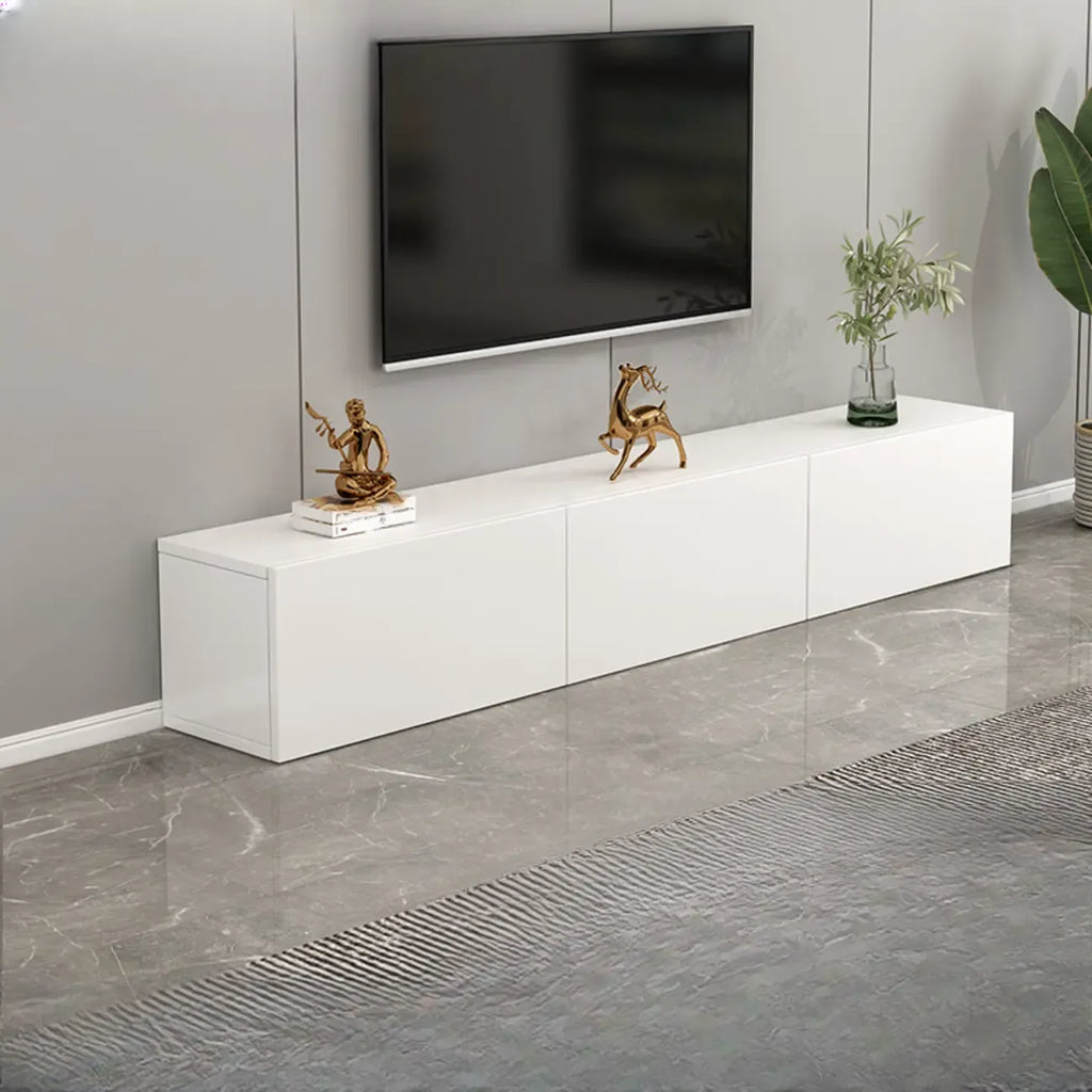 71 Mobile TV rettangolare in legno bianco con contenitore per soggiorno
