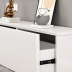 71 Mobile TV rettangolare in legno bianco con contenitore per soggiorno