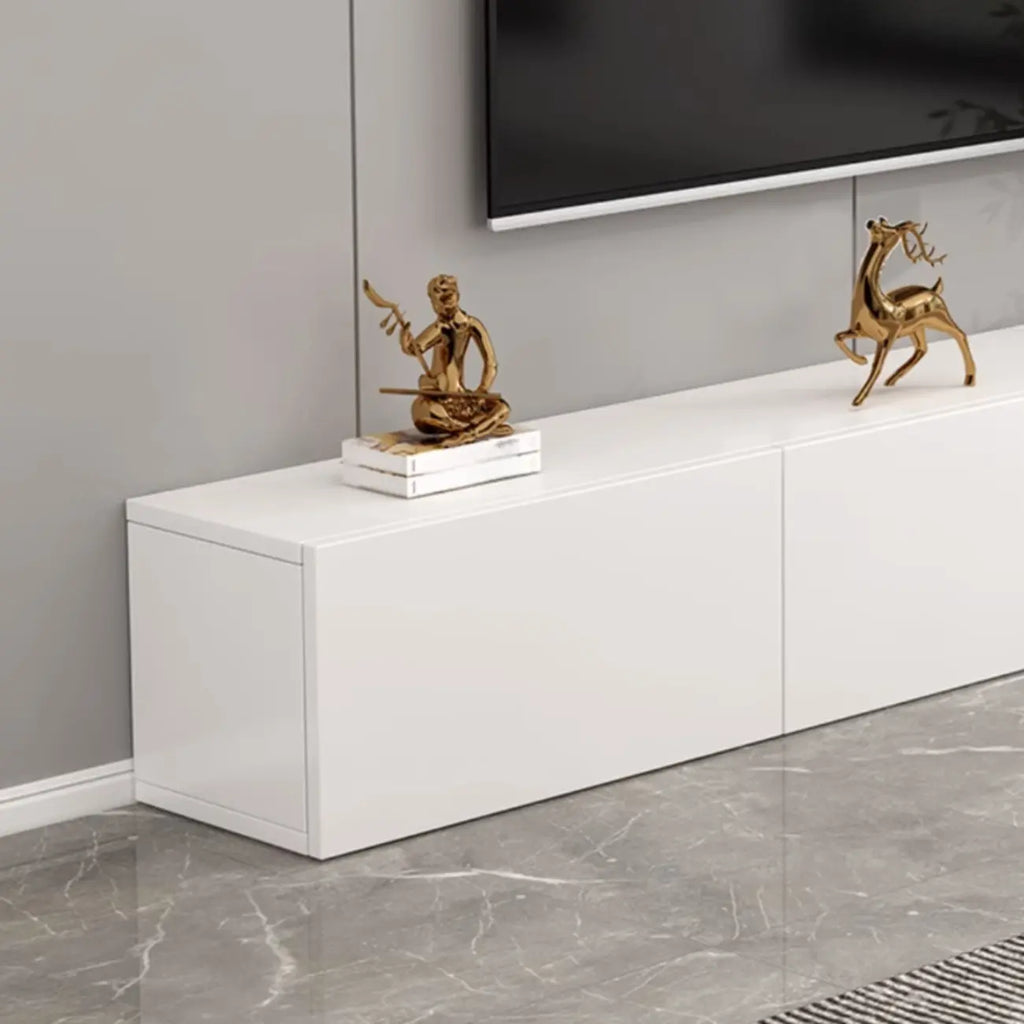 71 Mobile TV rettangolare in legno bianco con contenitore per soggiorno