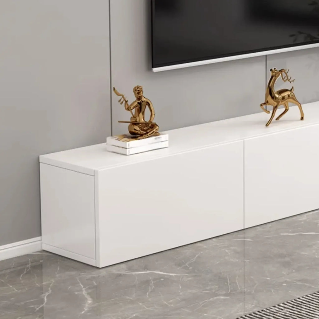71 Mobile TV rettangolare in legno bianco con contenitore per soggiorno