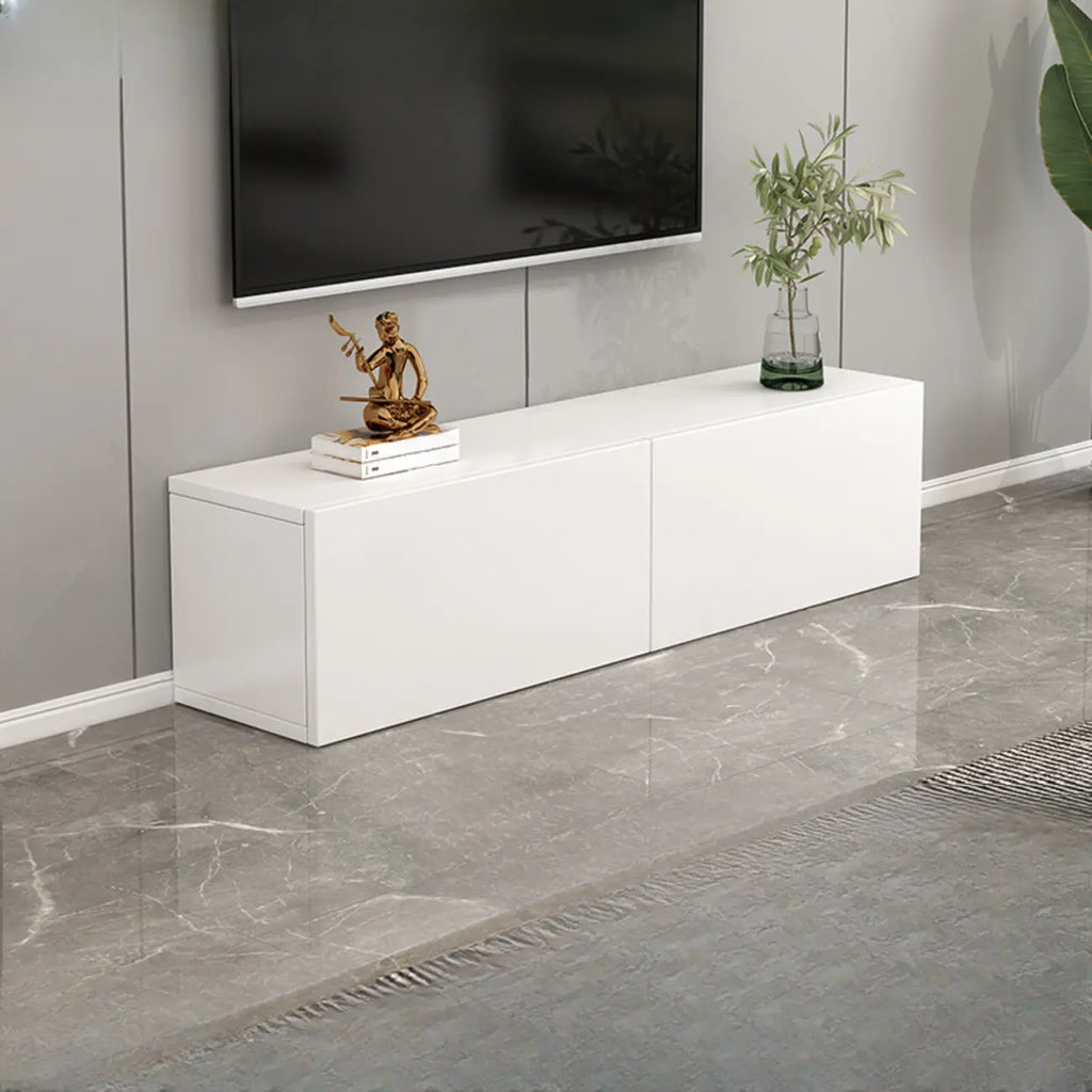 71 Mobile TV rettangolare in legno bianco con contenitore per soggiorno