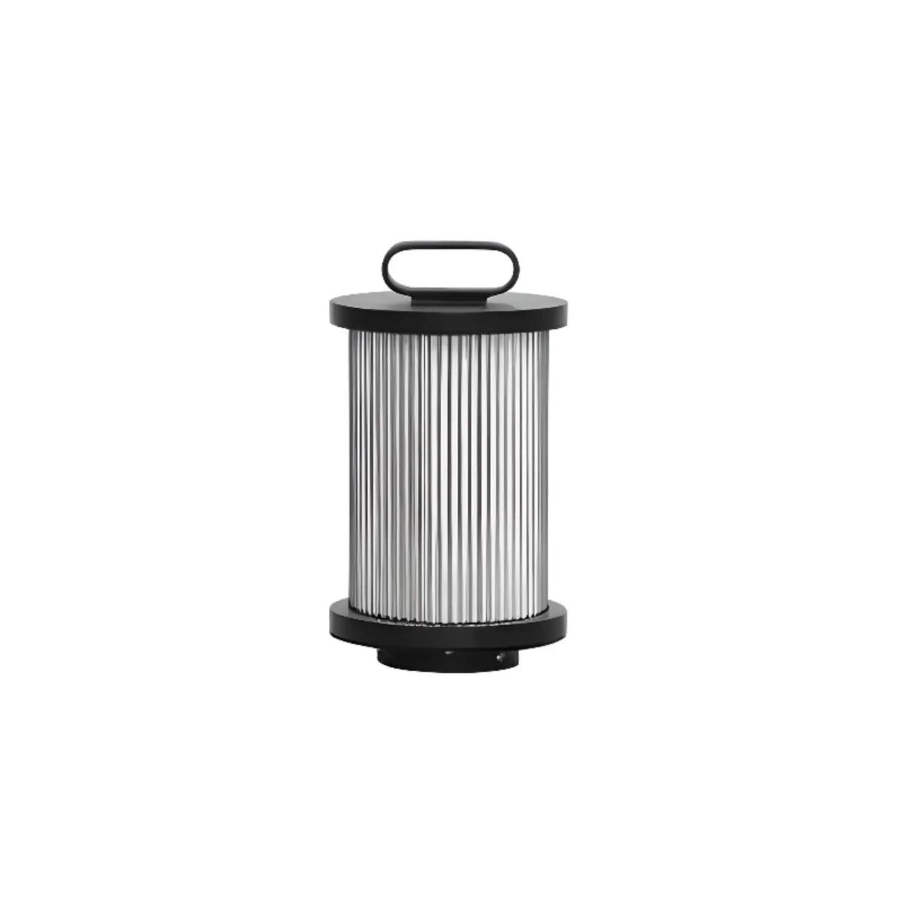 Lampe de poteau cylindrique en verre et métal noir