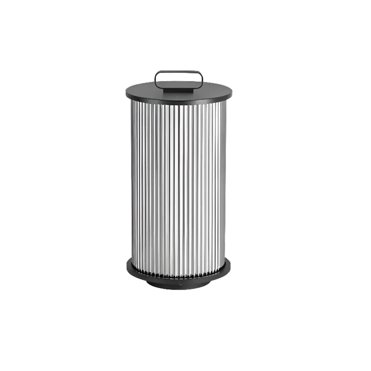Lampe de poteau cylindrique en verre et métal noir