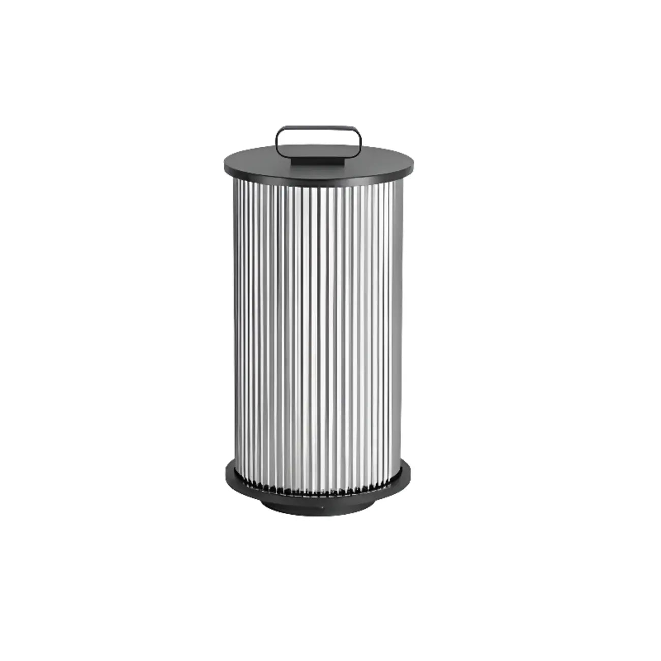 Lampe de poteau cylindrique en verre et métal noir