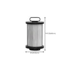 Lampe de poteau cylindrique en verre et métal noir