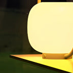 Lampes solaires d'extérieur à poignée, tambour, métal blanc, lumière chaude