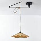 Suspension ronde moderne et flexible en bois massif et métal