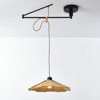 Suspension ronde moderne et flexible en bois massif et métal