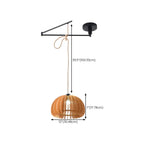 Suspension ronde moderne et flexible en bois massif et métal
