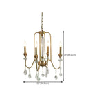 Lustre suspendu en alliage métallique doré à cristaux réglables