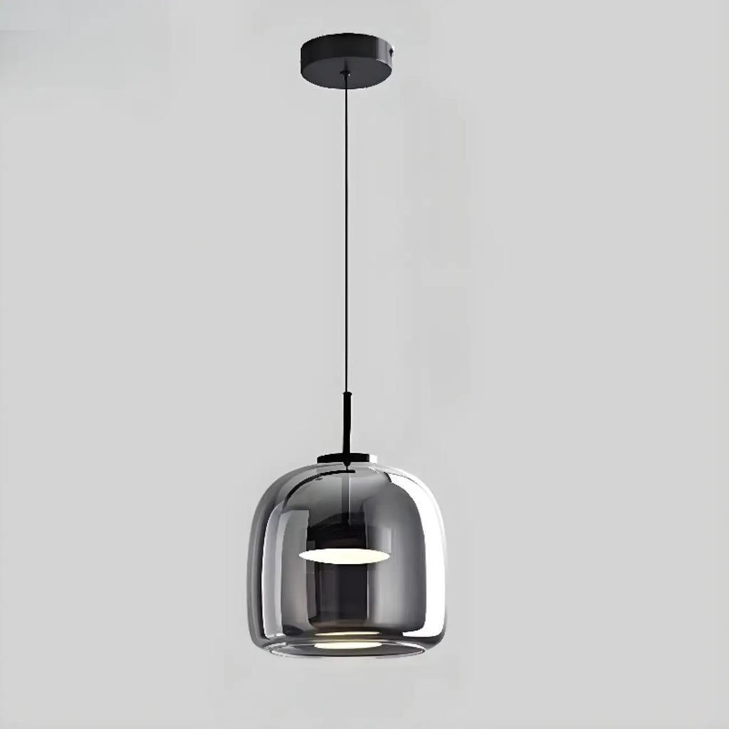 Suspension LED géométrique en métal et verre à intensité variable