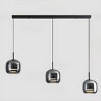 Suspension LED géométrique en métal et verre à intensité variable