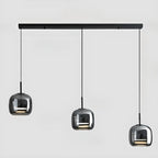Suspension LED géométrique en métal et verre à intensité variable