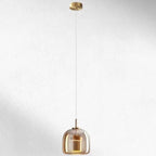 Suspension LED géométrique en métal et verre à intensité variable