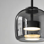 Suspension LED géométrique en métal et verre à intensité variable