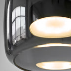 Suspension LED géométrique en métal et verre à intensité variable