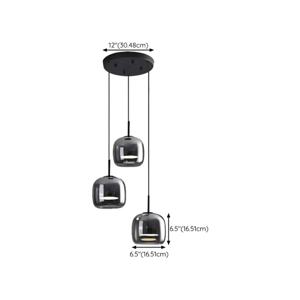 Suspension LED géométrique en métal et verre à intensité variable