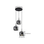 Suspension LED géométrique en métal et verre à intensité variable