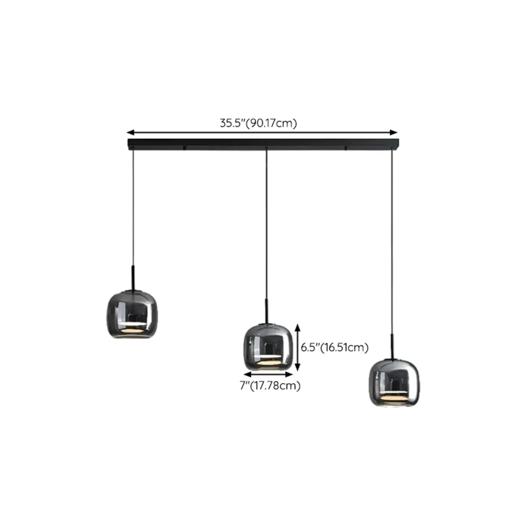 Suspension LED géométrique en métal et verre à intensité variable