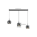 Suspension LED géométrique en métal et verre à intensité variable