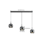 Suspension LED géométrique en métal et verre à intensité variable